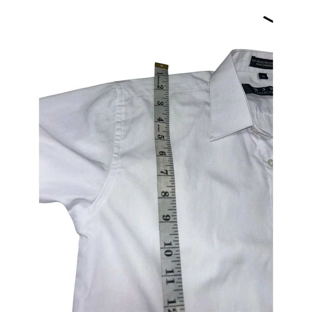 BJK Collection White Long Sleeve Button‎ Down Dress Shirt Size 12 Boys Mens XS